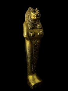Gold Leaf Sekhmet Statue: Egyptian Goddess Decor - Image 5