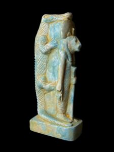 Flamestone Egyptian God Sobek Statue with Sekhmet - Image 5
