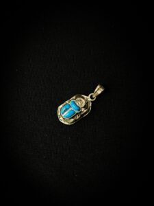 Silver Egyptian Scarab Pendant Necklace: Turquoise Good Luck Charm - Image 5