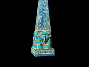 Egyptian Obelisk: Goddess Hathor, Ancient Hieroglyphics - Image 5