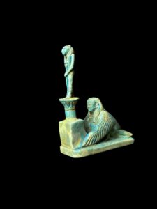 Egyptian Goddess Sekhmet Stone Statue with BA Bird - Image 5