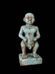 Ancient Egyptian dwarf statue made of Flamestone - Image 5