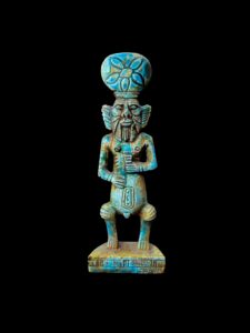 Hand-Carved Porcelain God Bes Statue: Egyptian Home Decor - Image 5