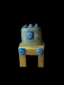 Egyptian Board Game Senet made in Egypt with God Bes and winged Isis and Scarab beetle - Image 5