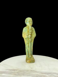 Handcrafted Rose & Black Granite Egyptian God Ptah Statue - Image 5