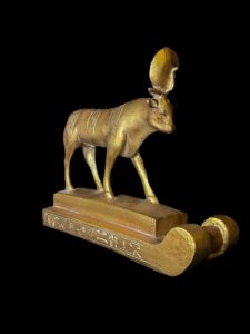 Goddess Hathor Cow Statue: Vintage Egyptian Stone - Image 5
