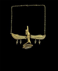 7" W Goddess Isis pectoral with ankh key of life Amulets, Goddess Isis Necklace made of Brass & 24k Gold plating - Image 5