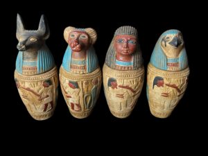 Ancient Egyptian Canopic Jars: Sons of Horus Figurines - Image 5