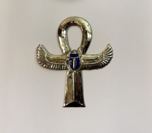 24k Gold Plated Brass Ankh: Egyptian Key of Life with Scarab - Image 5