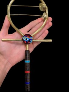 Egyptian Sistrum: Eye of Horus Ankh, Ancient Musical Instrument - Image 5