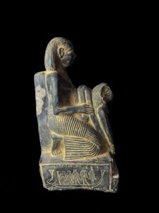 Egyptian High Priest Statue: Wadjet Cobra & Hathor Sun Disk - Image 5