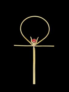 24k Gold Plated Ankh Cross: Key of Life with Hathor Symbol - Image 5