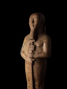 Handcrafted Rose & Black Granite God Ptah Statue: Egyptian Decor Replica - Image 5