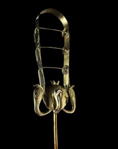 Handcrafted Egyptian Sistrum: Golden Uraeus Cobra Wadjet, Ancient Musical Instrument - Image 5