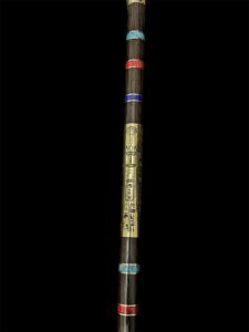Lotus Flower Was Sceptre: Ebony, Brass, Gold Osiris Staff - Image 5
