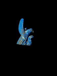 Lapis Lazuli Flying Horus Amulet with Cobra Goddess - Image 5