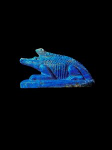 Lapis Lazuli Sobek Amulet: Egyptian Crocodile God Pendant - Image 5