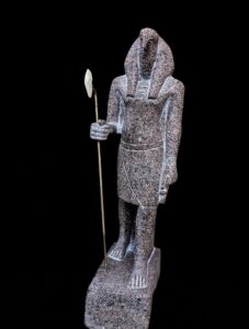 Large Egyptian God Thoth Statue: Alabaster Stone Stick - Image 5