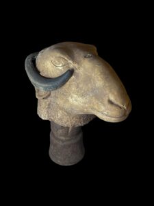 Vintage Ram God Khnum Statue: Ancient Egyptian Decor - Image 5
