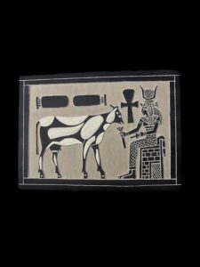 Hathor Goddess Basalt Wall Relief: Egyptian Key of Life Replica - Image 5