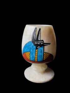 Egyptian Alabaster Anubis Cup: Home Decor Vase - Image 5