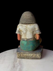 Egyptian Scribe Statue: Handmade Seated Ancient Figure - Image 5