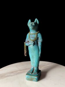 Porcelain Bastet Cat Statue: Egyptian Goddess Decor - Image 5