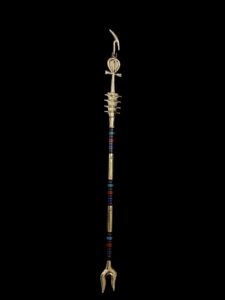 God Osiris Was Sceptre: Ebony, Brass & 24k Gold Plated Staff - Image 5