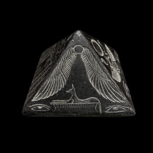 Egyptian Basalt Pyramid: Scarab, Isis, Anubis, Eye of Horus - Image 5