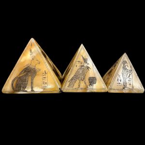 Egyptian Giza pyramids with the inscriptions of Scarab beetle and God Anubis and Ancient Gods. - Image 5