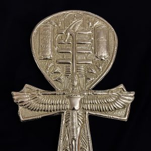 24k Gold Plated Brass Ankh Key of Life - Egyptian Osiris Staff - Image 5