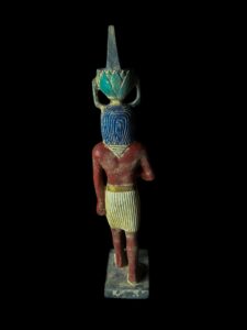 The Egyptian God Nefertum statue made of stone. - Image 5