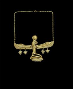 Goddess Sekhmet Pectoral Necklace: 24k Gold Plated Lotus Amulet - Image 5