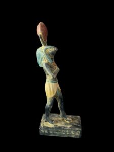 Rare Falcon Egyptian God RA statue, God of the sun, God Ra God of the Sky. God Ra with Sun disk. - Image 5