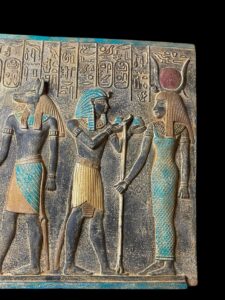 Unique ancient Egyptian Wall relief of Anubis and Hathor and Ramses II - Image 5