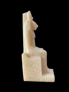 Hand Carved Alabaster Sekhmet Statue: Egyptian Lion Goddess Figurine - Image 5