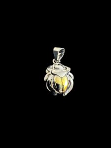 Sterling Silver Scarab Beetle Pendant: Egyptian Amulet Necklace - Image 5