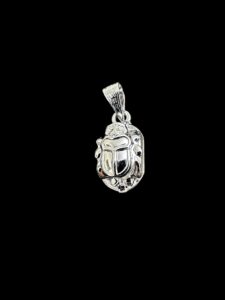Sterling Silver Scarab Beetle Pendant: Egyptian Amulet Necklace - Image 5