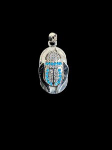 Sterling Silver Scarab Beetle Pendant: Egyptian Amulet Necklace - Image 5