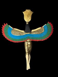 colorful Goddess Isis statue, unique Isis goddess Statue, Goddess Isis with the sun disk of Hathor - Image 5