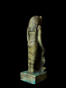 Egyptian Goddess Sekhmet Protecting Hathor Statue - Image 5