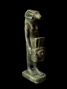 Manifest Handmade Goddess Hathor Statuette with God Khnum , Statue for the Egyptian Goddess Venus - Image 5
