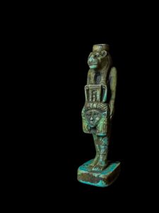 Egyptian Goddess Sekhmet Protecting Hathor Statue - Image 5