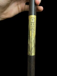 Ebony Was Sceptre: Brass & Gold Plated Egyptian Osiris Staff - Image 5