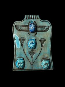 God Bes with Winged Scarab beetle and Lotus flower for protection and Good Luck - Image 5