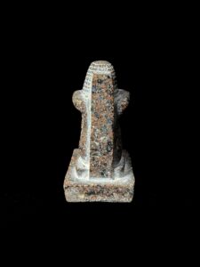 Egyptian Goddess Hathor Statue with High Priest: Vintage Stone - Image 5