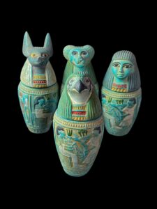 Handcrafted Canopic Jars Figurines: Sons of Horus, Egyptian Decor - Image 6