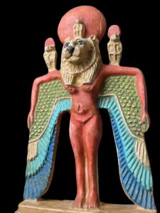 Egyptian Goddess Sekhmet with Egyptian Cobra symbol and Nekhbet wings - Image 6