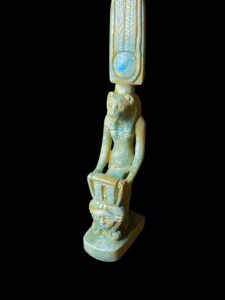 Egyptian Goddess Sekhmet Protecting Hathor Statue - Image 6