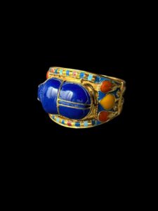 Tutankhamun Scarab Bracelet: Lapis Lazuli, 24k Gold Plated - Image 6